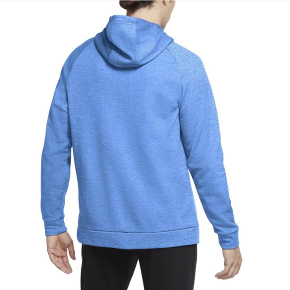 Nike Therma Swoosh Mens Training Pullover Hoodie Game Royal Black - Picture 2 of 3